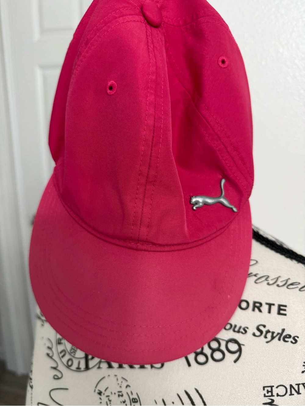 Puma women Bright Pink Baseball Cap with Silver Logo